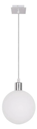 Lampa wisząca Oden kula szklana biała 15 cm pojedyncza do salonu