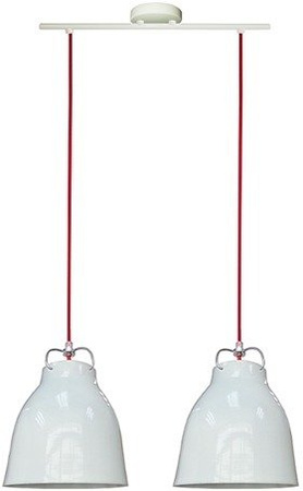 Lampa wisząca Pensilvania podwójna metalowa biała do kuchni nad stół E27
