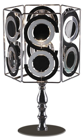 Lampka nocna Nemo chrom czarna z abażurem E27 Candellux