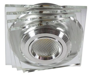 Oczko sufitowe kwadratowe szklane chrom LED 3000K 3W nowoczesne do salonu