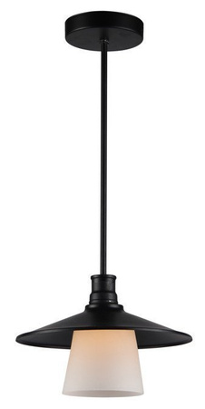 Lampa wisząca Loft czarna matowa z białym kloszem metalowa do salonu E27