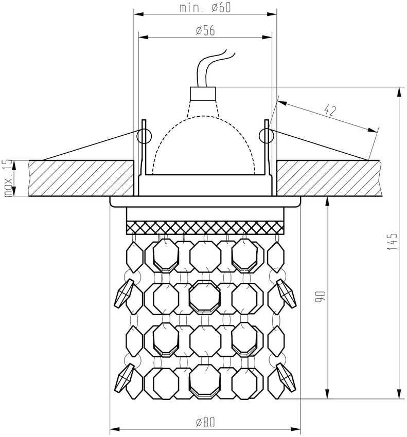 Oprawa stropowa chrom/żółta dekoracyjna SK-68 2246119 detal