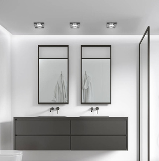 Oprawa halogenowa LED kwadratowa chrom czarny zestaw 3 sztuk