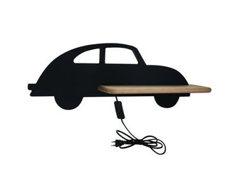 Kinkiet IQ Kids Car z półką LED do pokoju dziecięcego czarny