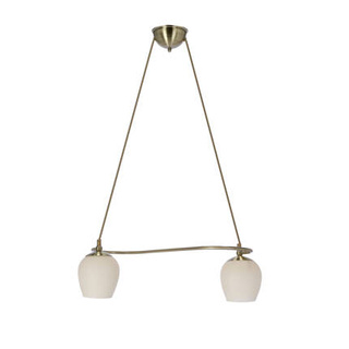 Lampa wisząca Serano do jadalni podwójna szklane klosze kremowe E27