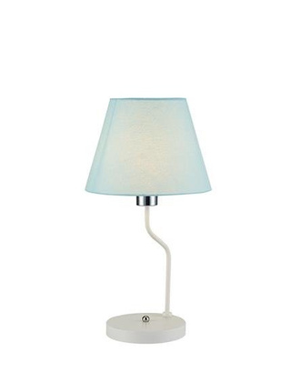 Lampka nocna York niebieski klosz klasyczna E14 biała podstawa