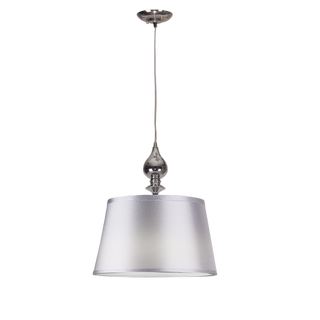 Lampa wisząca z abażurem Prima srebrna pojedyncza do salonu
