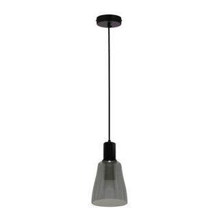 Lampa wisząca Udin szklana z kloszem szarym pojedyncza do jadalni GU10