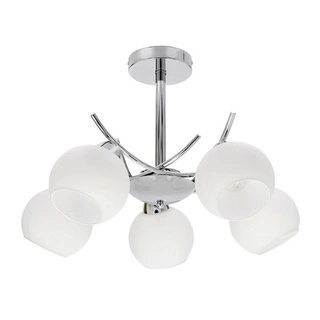 Lampa sufitowa AMOS ze szklanymi kloszami 5-punktowa do salonu