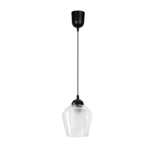 Lampa wisząca Krista szklana pojedyncza z kloszem do salonu czarna E27