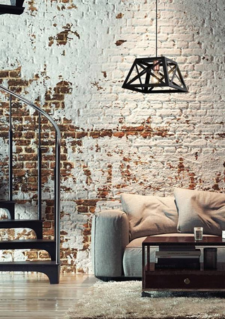 Lampa wisząca Origami czarna metalowa pojedyncza loft do salonu E27
