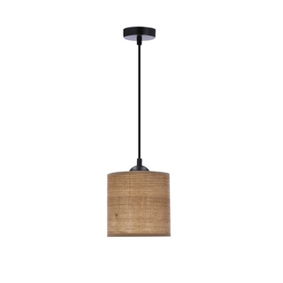 Lampa wisząca z abażurem Legno rattanowy orzechowy do salonu