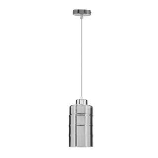 Lampa wisząca Metz z kloszem szklana pojedyncza srebrna z dymionym szkłem