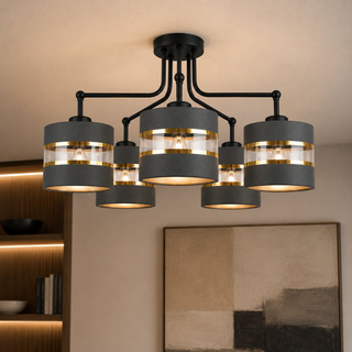Lampa sufitowa Andy z abażurami 5-punktowa do salonu