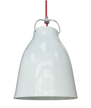 Lampa wisząca Pensilvania metalowa biała z kloszem do kuchni pojedyncza E27