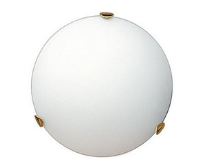 Plafon Pandora okrągły biały drewniano-szklany 30 cm 1-punktowy