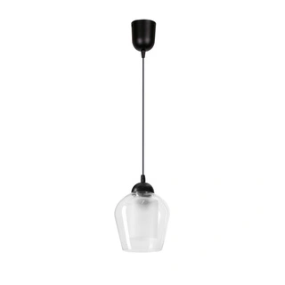 Lampa wisząca Krista szklana pojedyncza z kloszem do salonu czarna E27
