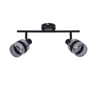 Lampa Listwa Czarny Matowy 2X15W E14 Klosz Dymiony Yuki
