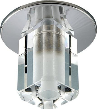 Oczko sufitowe okrągłe chrom kryształowe G4 dekoracyjne do salonu