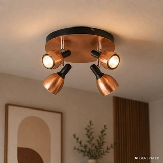 Lampa sufitowa Cross okrągła regulowana 4-punktowa metalowa