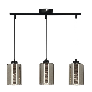 Lampa wisząca Cox potrójna szklane klosze chromowe do jadalni E27