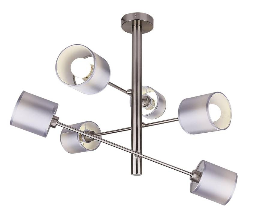Lampa sufitowa Sax z abażurami regulowana 6-punktowa do salonu
