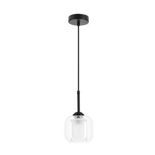Lampa wisząca Estima szklana z kloszem pojedyncza czarna do salonu E27