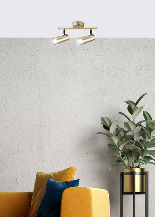 Lampa sufitowa Colly złota listwa spot regulowana 2-punktowa metalowa