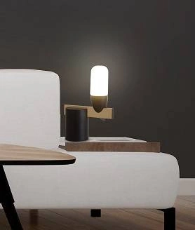Lampka nocna Sakai Ledea metalowa LED czarna nowoczesna