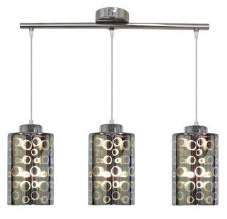Lampa wisząca Nocturno szklane klosze 3D chromowa potrójna do salonu 3xE27