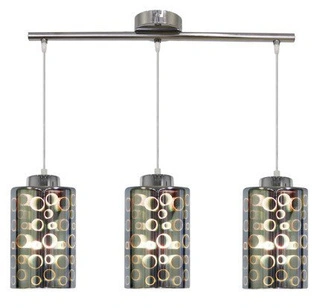 Lampa wisząca Nocturno szklane klosze 3D chromowa potrójna do salonu 3xE27