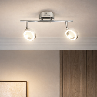 Lampa sufitowa Aurelion nowoczesna LED regulowana chrom 2-punktowa