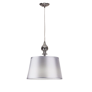 Lampa wisząca z abażurem Prima srebrna pojedyncza do salonu
