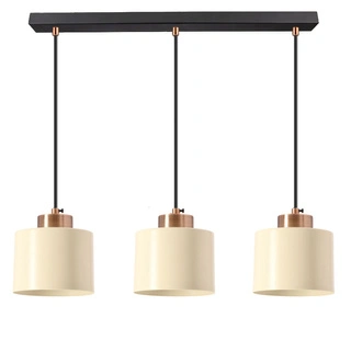 Lampa wisząca Alora potrójna z kloszem maślanym do salonu nad stół E27