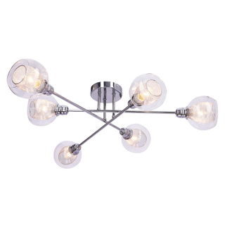 Lampa sufitowa Dixi okrągła ze szklanymi kloszami 6-punktowa do salonu