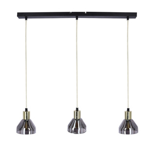 Lampa wisząca Gregory szklana potrójna czarno‑złota nad stół 3xE14