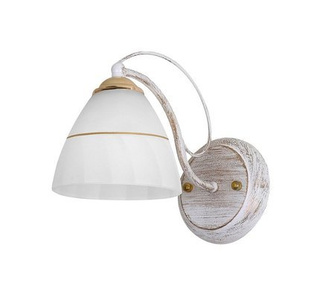 Kinkiet Fanetta szklany biało-złoty rustykalny do salonu E27 Candellux
