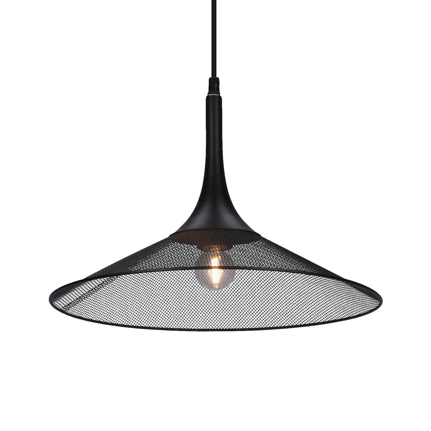 Lampa wisząca Kiruna M czarna metalowa do salonu nad stół 1xE27 36 cm