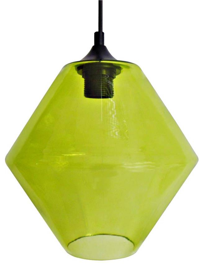 Lampa wisząca Bremen szklana zielona pojedyncza do salonu 1xE27