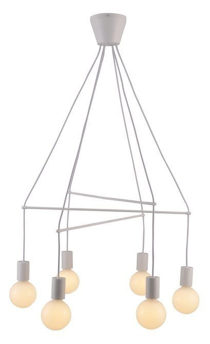 Lampa wisząca biała matowa 6xE27 dwuobwodowa Alto Candellux 36-70920