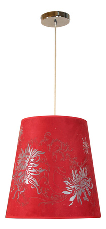 Lampa wisząca Vena z tkaninowym kloszem pojedyncza biała do salonu E27