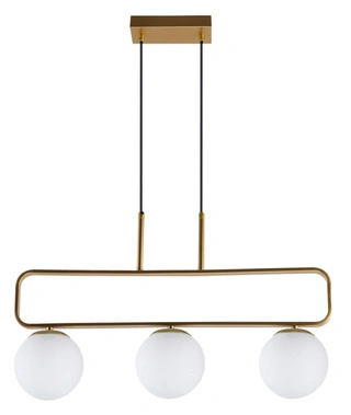 Lampa wisząca Jove potrójna kula biała nad stół metalowa szklana 3xG9
