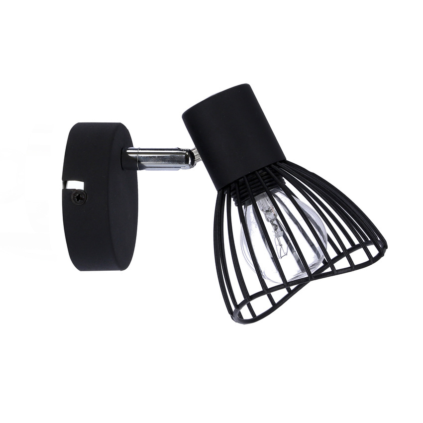 Kinkiet Fly czarny metalowy regulowany loftowy do salonu E14