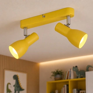 Lampa sufitowa Picardo regulowana metalowa musztardowa 2-punktowa E14