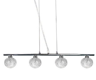 Lampa wisząca Sphere szklane kule chromowana potrójna na belce do salonu G9