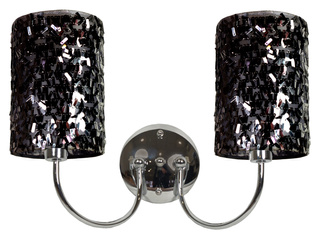 Deimos kinkiet chromowy 2x40W E14 abażur czarny