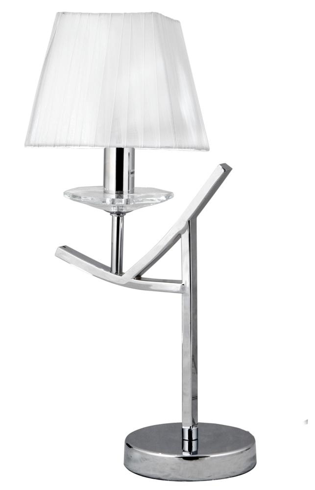 Lampka nocna Valencia biała z abażurem metalowa E14 Candellux