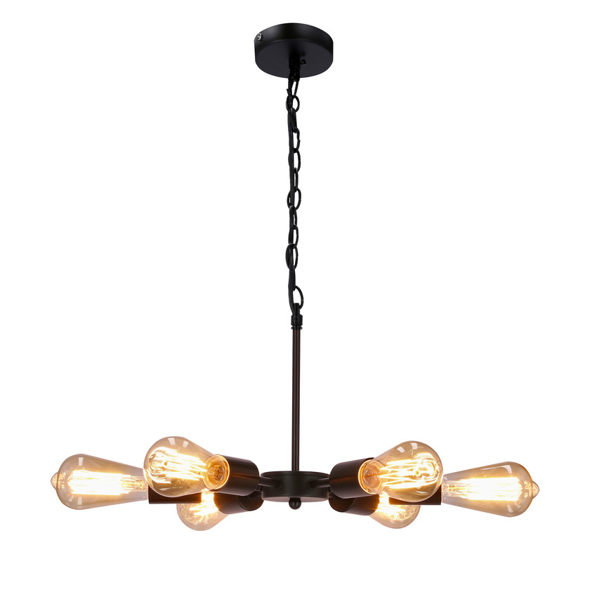 Candellux Lighting SPARTA LAMPA WISZĄCA CZARNY 6X60W E27