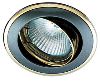 Oczko sufitowe okrągłe ruchome czarno-złote