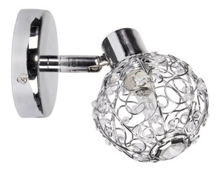 Kinkiet Collar kula szklana regulowany chrom do salonu G9
